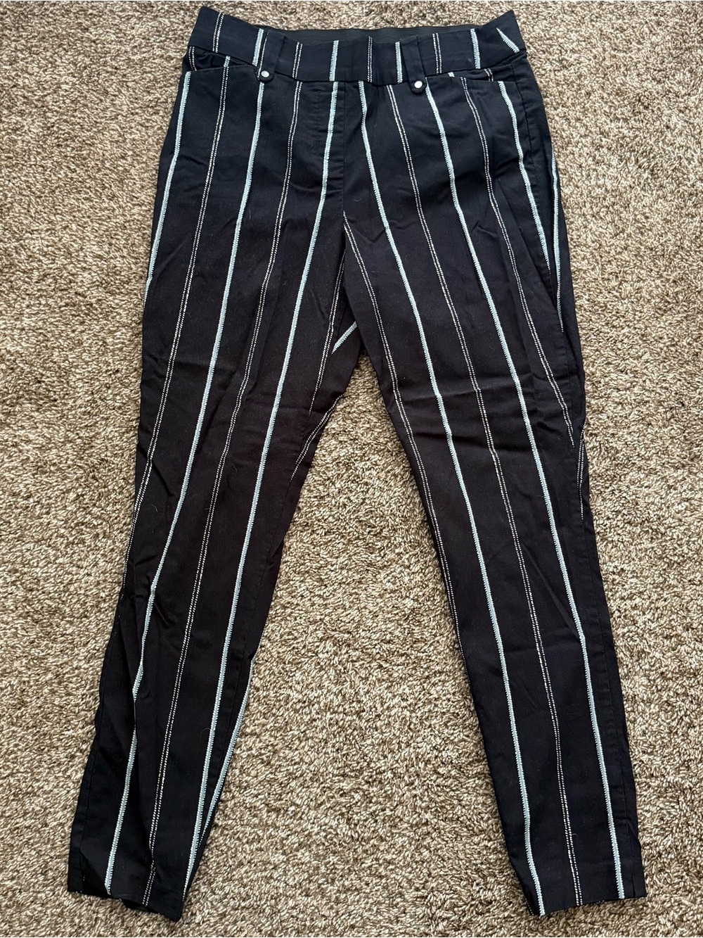 Maurices Black Pinstripe Chinos with White Stripes - Size Medium Reg